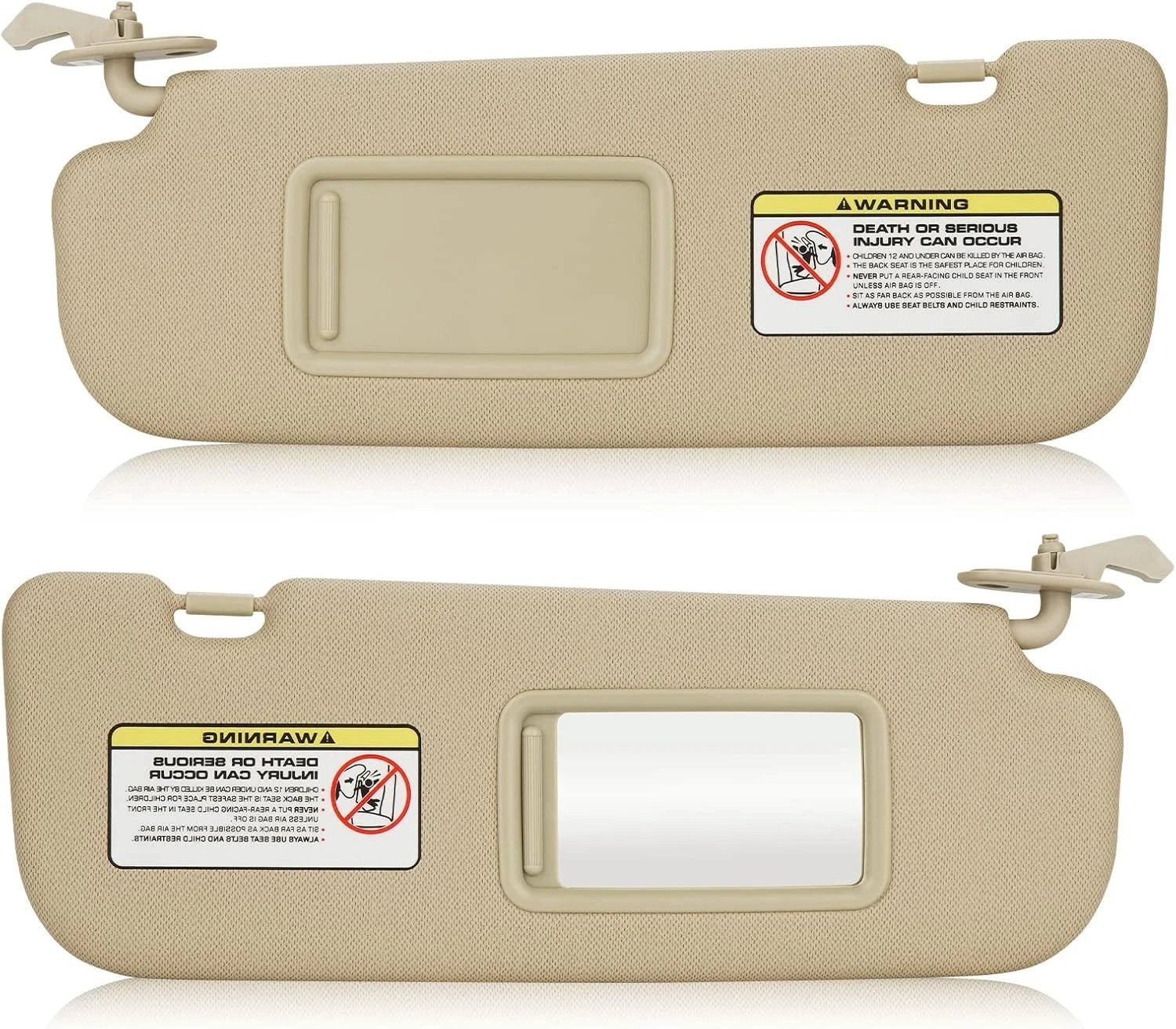 Set of 2 Beige Sun Visors for Hyundai Elantra (2011–2015)