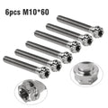 6pcs M10x60mm Titanium Torx Head Flange Screws for Motorcycle Bike