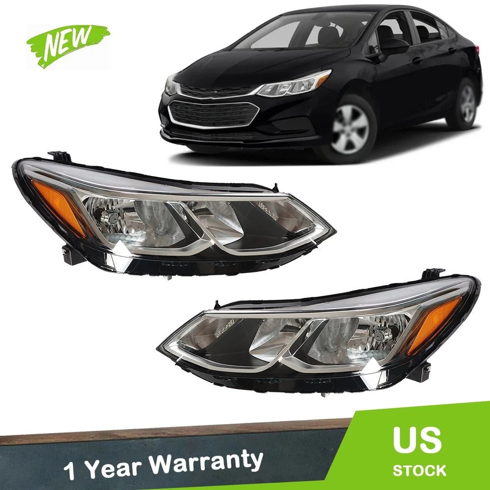 Set of 2 Projector Headlights for Chevrolet Cruze Sedan (2016–2019)