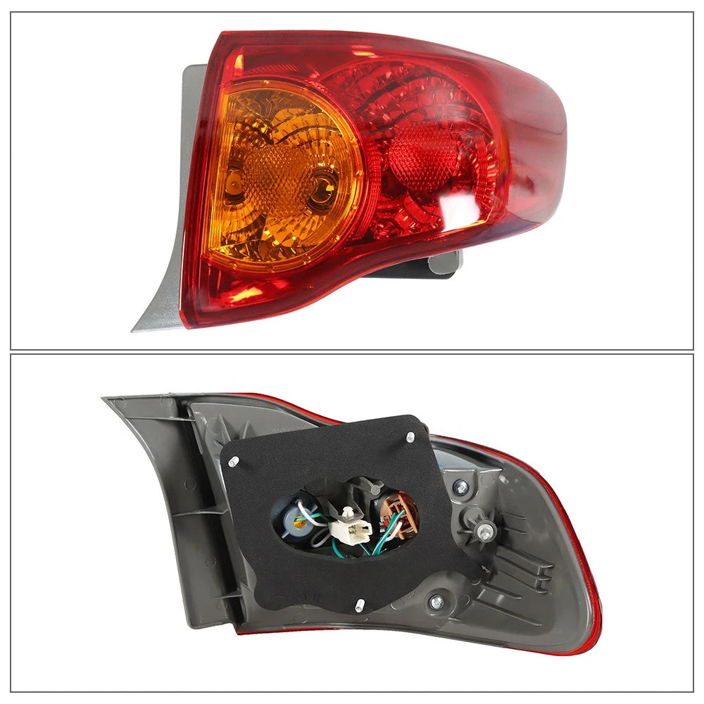 Set of 2 Red Tail Lights Assembly for Toyota Corolla (2009–2010)