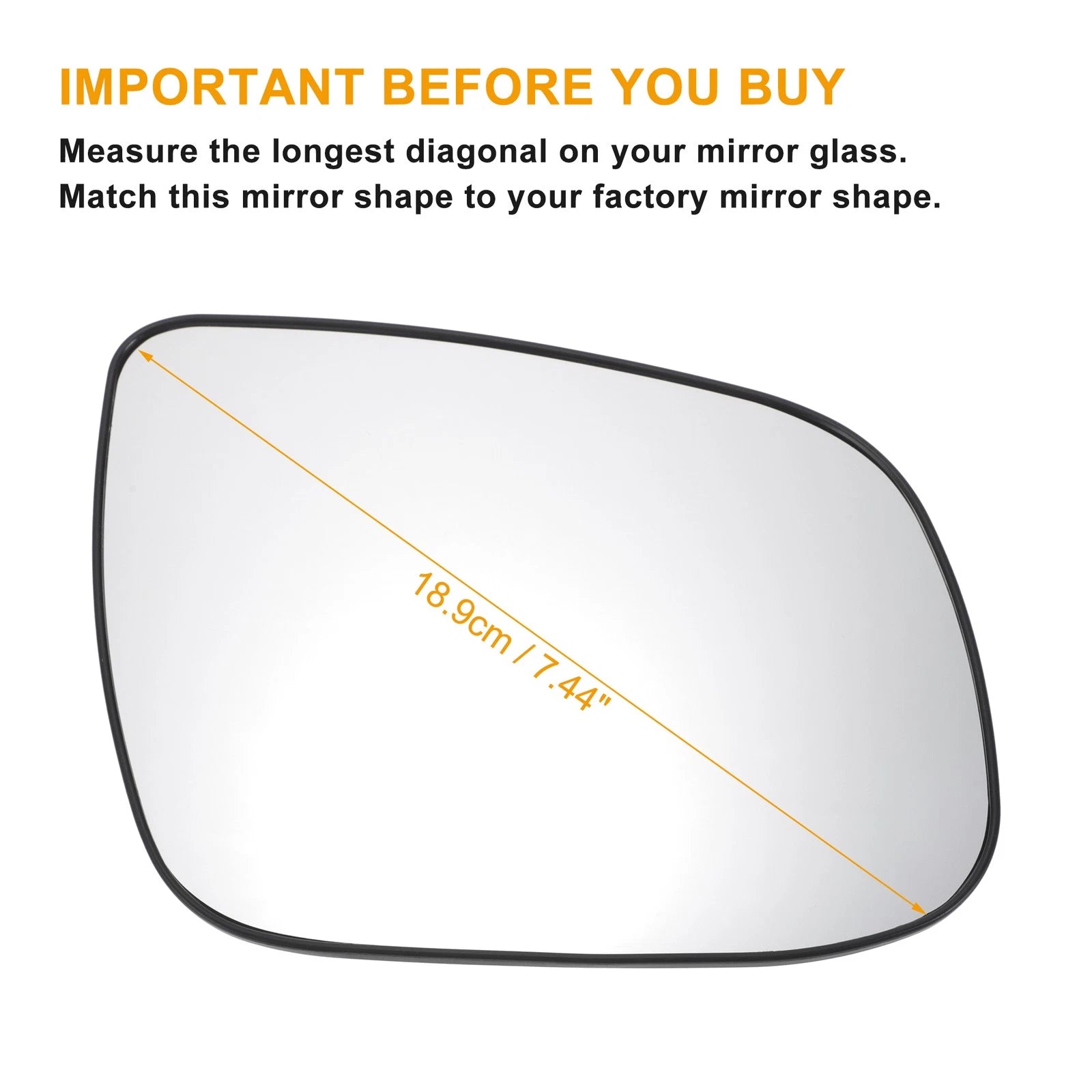 Right Side Heated White Mirror Glass for KIA Rio (2010–2012)