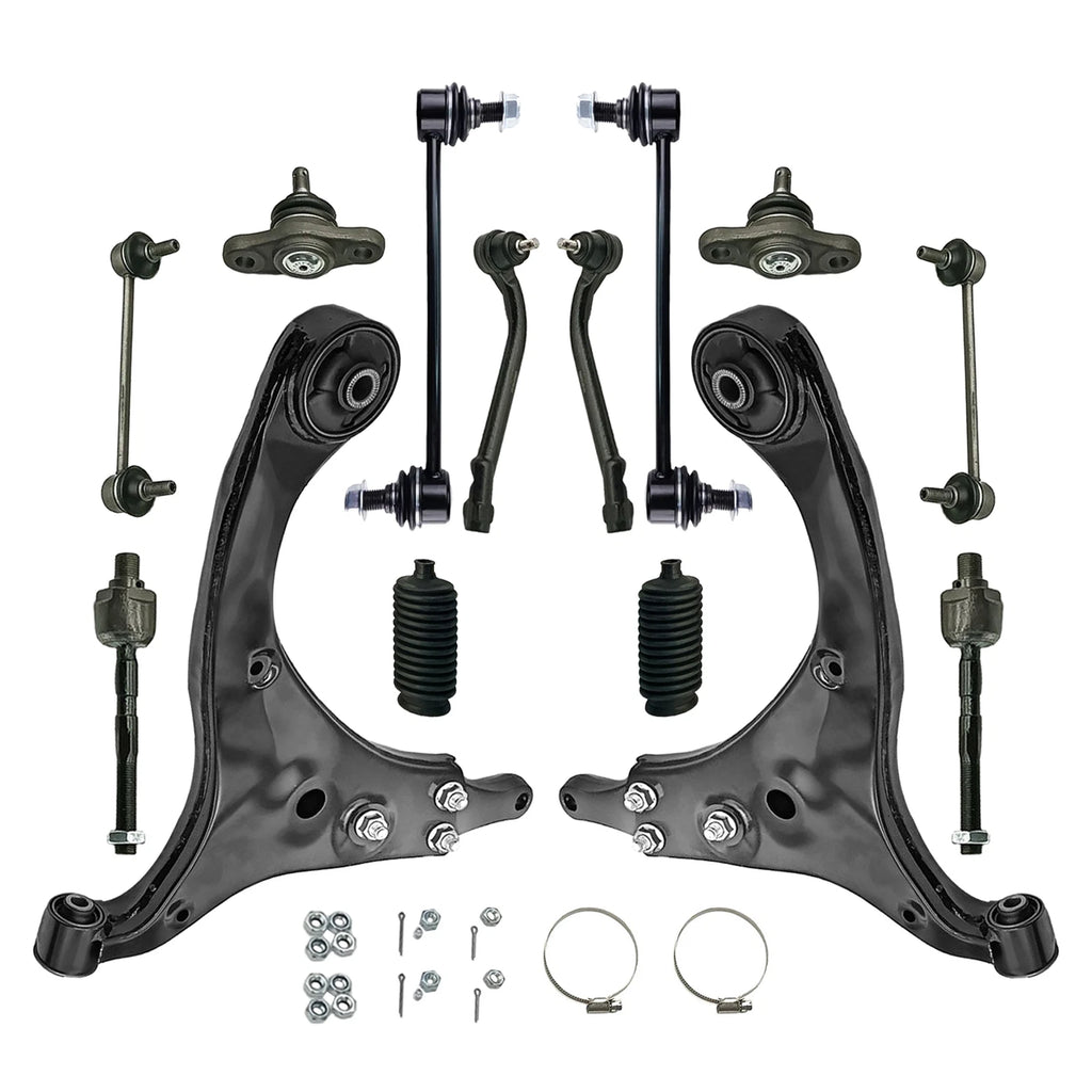 14Pcs Suspension Kit Front Lower Control Arms Tie Rods for Hyundai Elantra (2009-2012)