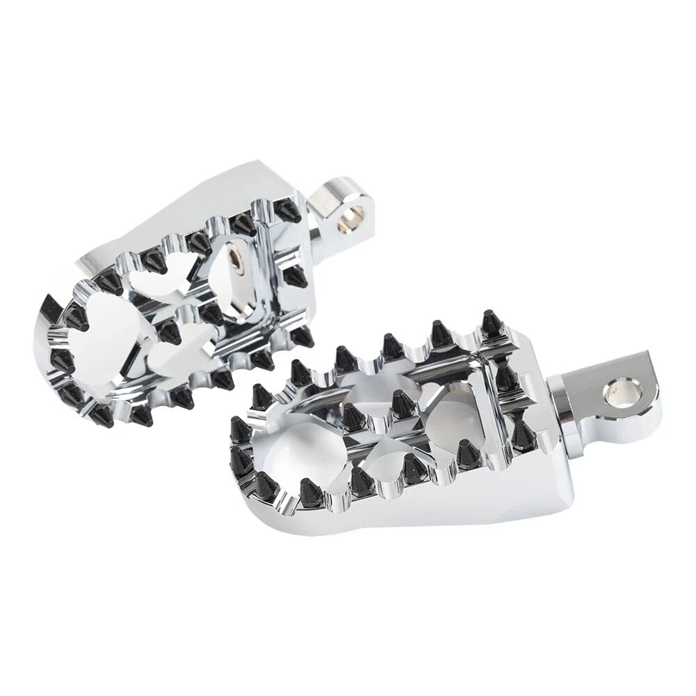 2X CNC Wide Fat Foot Pegs for Harley Dyna Sportster Fatboy