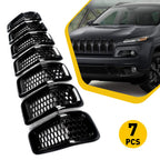 7X Honeycomb Mesh Grill Inserts for Jeep Cherokee (2014–2018)