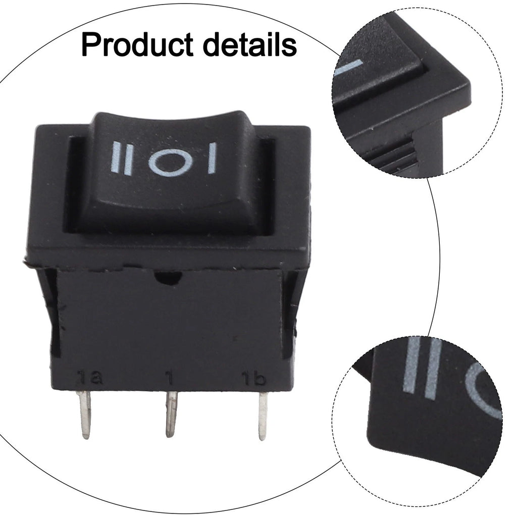 KCD1 Black DPDT Rocker Switch for Diverse Applications