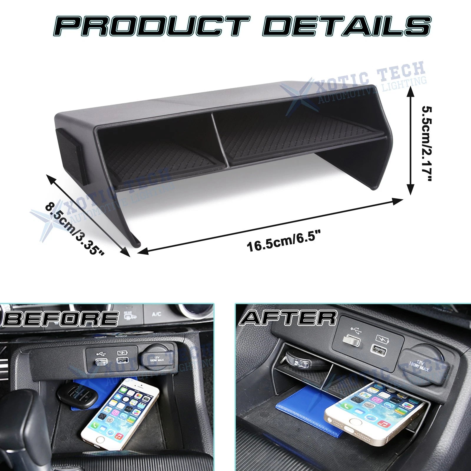 Center Console Armrest Box Coin Container Accessories for Honda Civic (2016-2021)