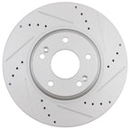 Front Brake Rotors & Ceramic Pads for Hyundai Sonata (2009–2010) Drilled Slotted