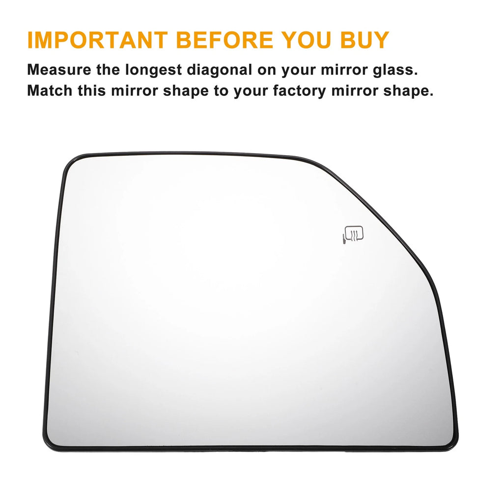 Right Side Heated White Mirror Glass for Ford F150 F250 F350 F450 
