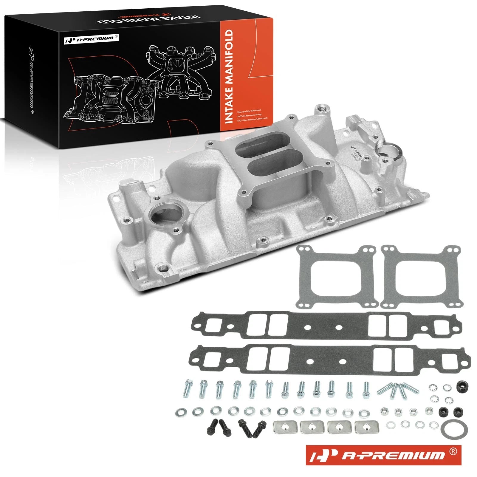 Dual Plane Intake Manifold with Gasket for Chevrolet Small Block (Gen I)