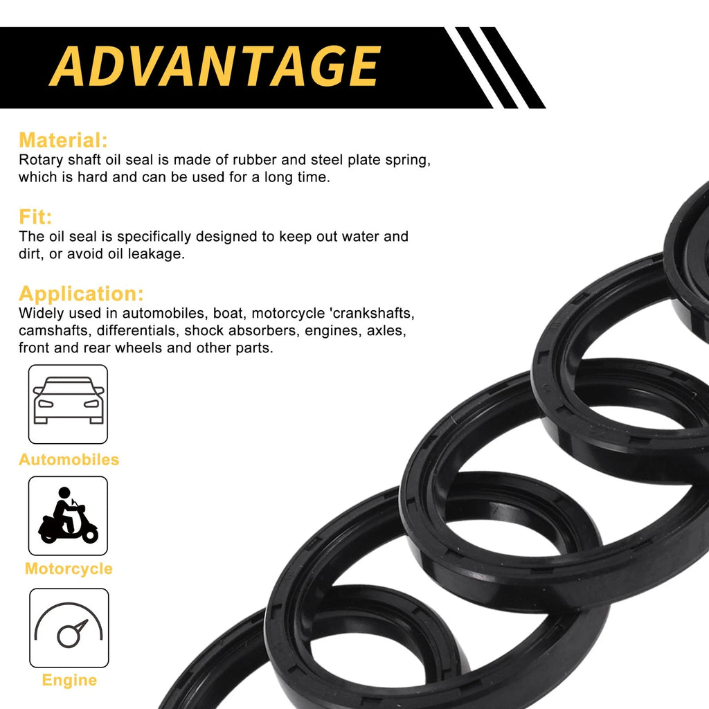 Set of 5 Oil Seal Rotary Shaft Seal NBR Rubber 40x50x7mm