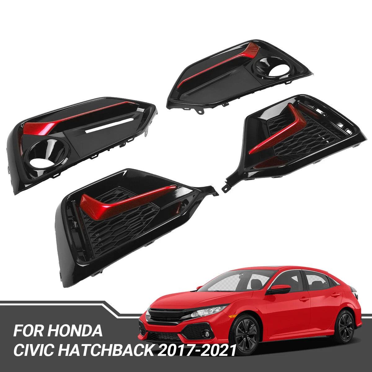 Fog Light Garnish Covers for Honda Civic Hatchback (2017–2021)