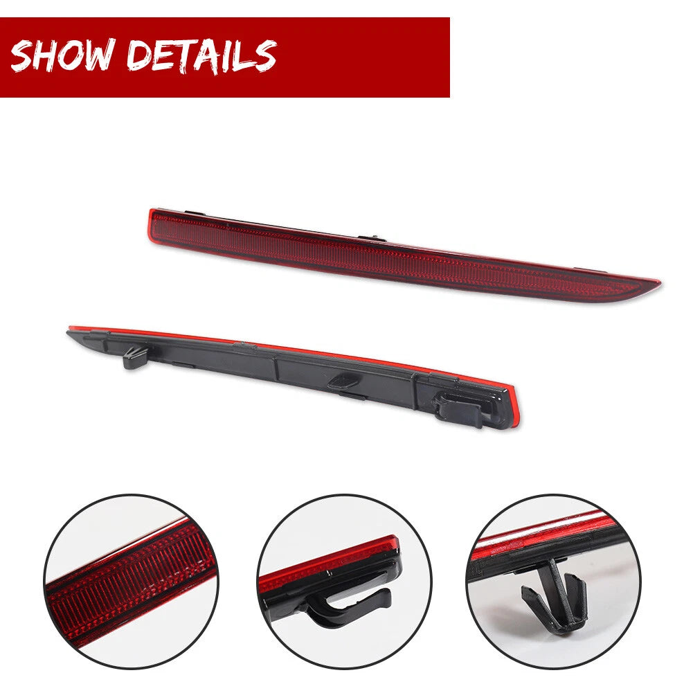 Set of 2 Red Rear Bumper Reflectors for Lincoln MKZ (2013–2020)
