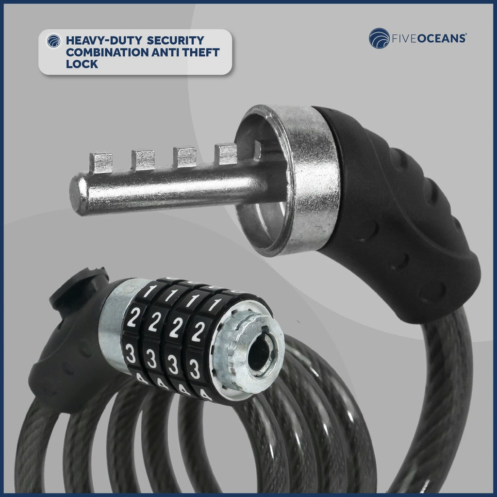 Bike Lock Cable, Combination Anti Theft Resettable Lock for Bikes