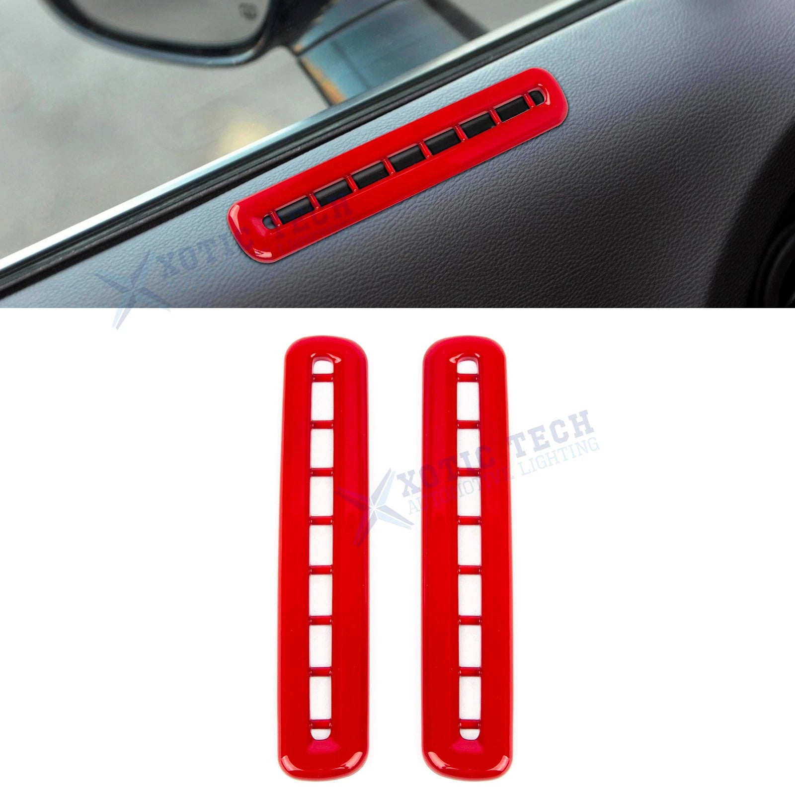 Glossy Red Door AC Outlet Ventilation Grille Cover for Challenger (2015–2023)