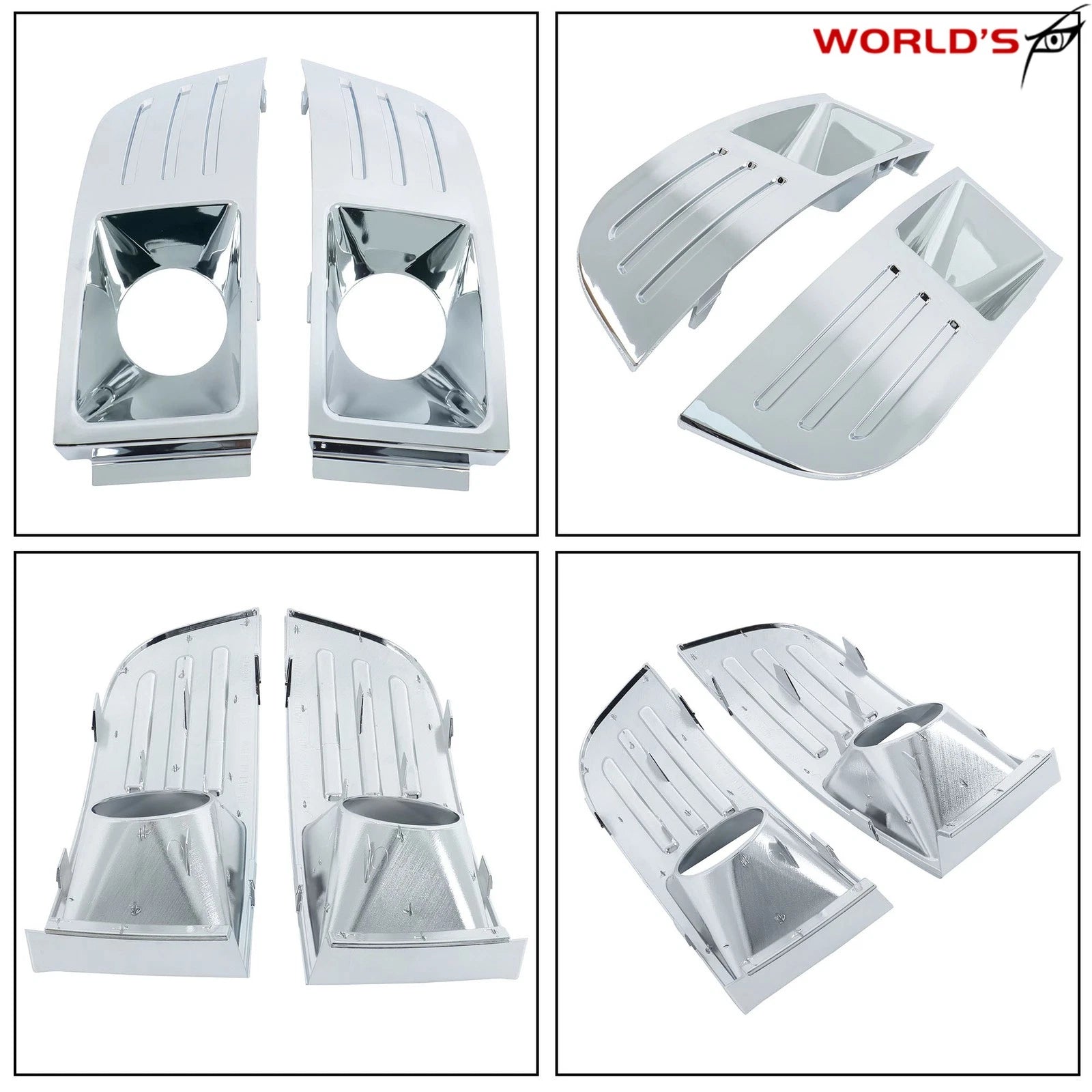 Set of 2 Fog Light Trim Covers for Ford Flex (2009–2012) Chrome