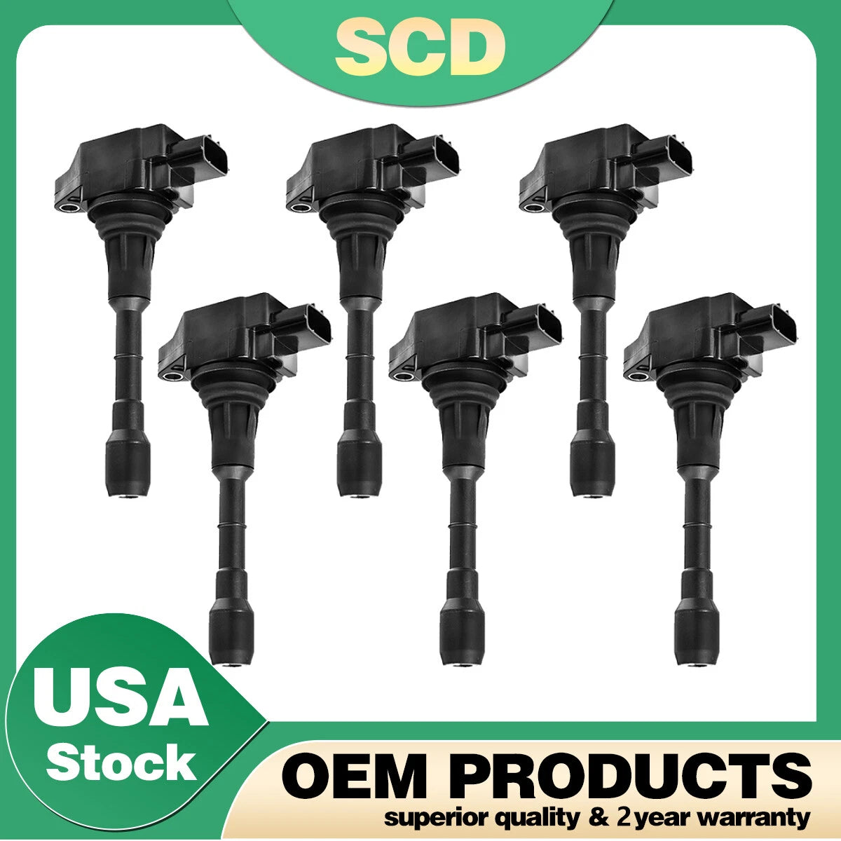 Pack of 6 Ignition Coils for Nissan Murano Altima Pathfinder Infiniti EX35 (2003–2014) UF-550
