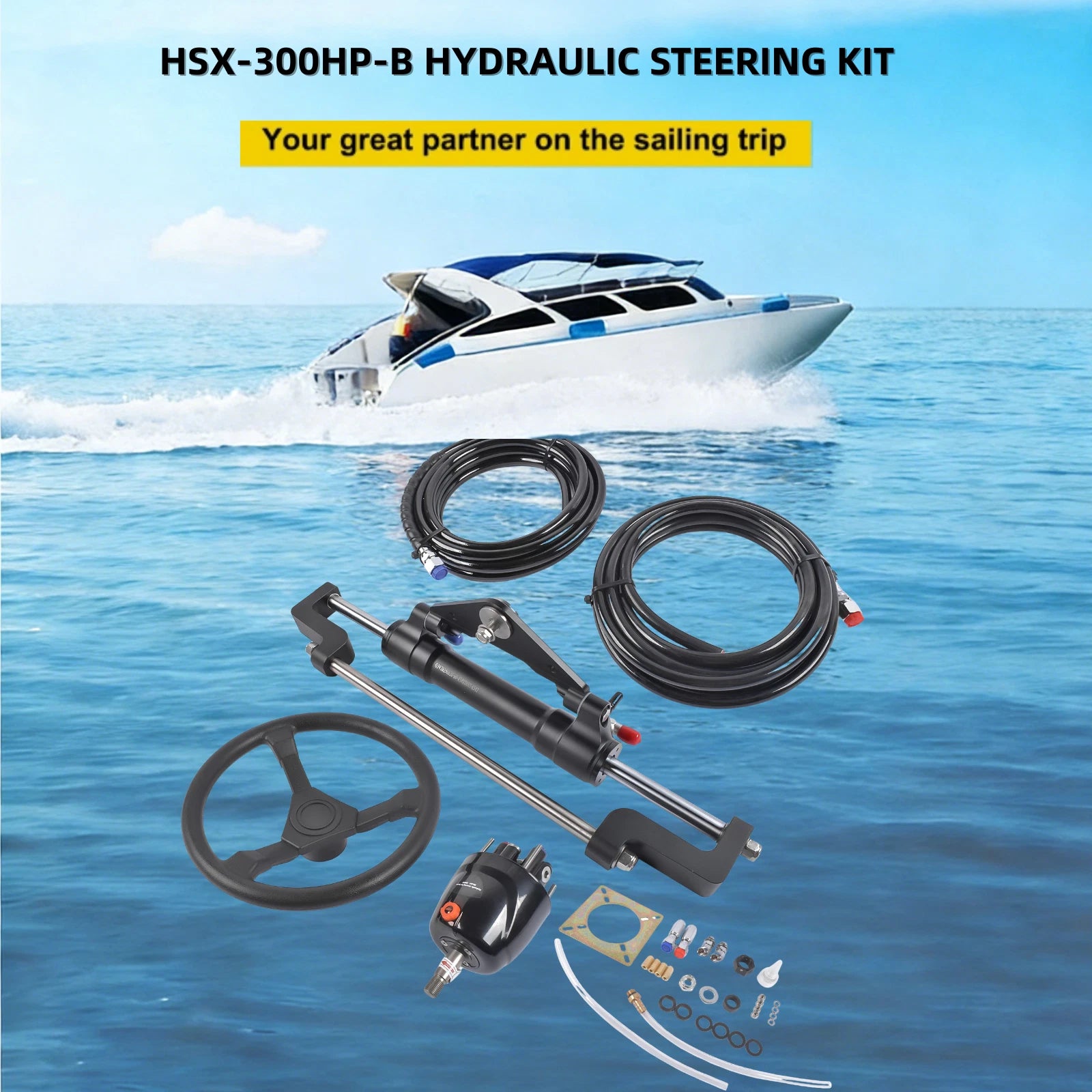 Marine Hydraulic Steering System 468(KGF) for Outboard Boats (6.9 Mpa/1000psi)