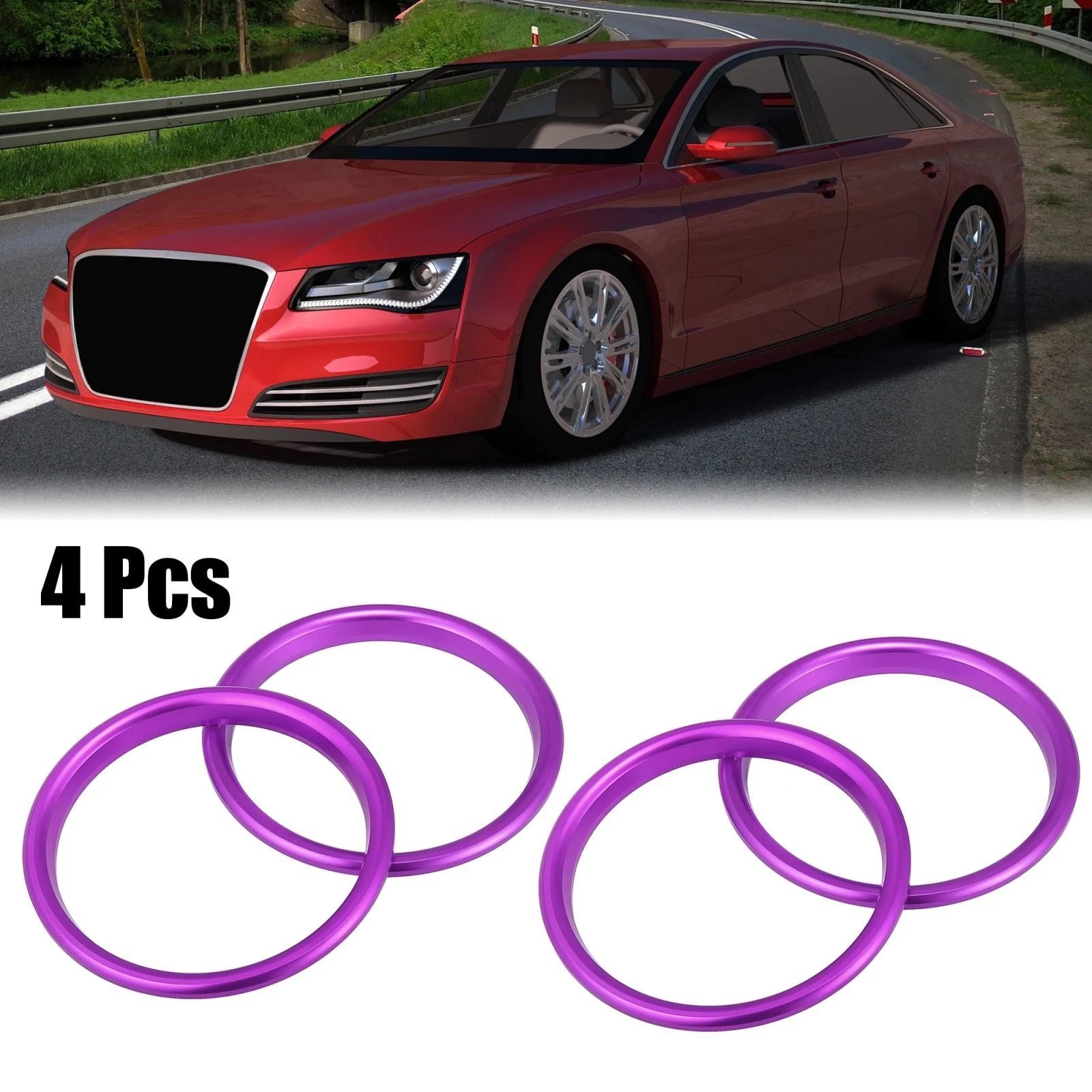 Set of 4 Purple Air Vent Outer Trim Aluminum Alloy for Audi A3 S3 Q2L (2013–2021)