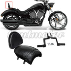 Rear Backrest Sissy Bar w/ Passenger Seat Foot Pegs for Victory Vegas (2003–2017)