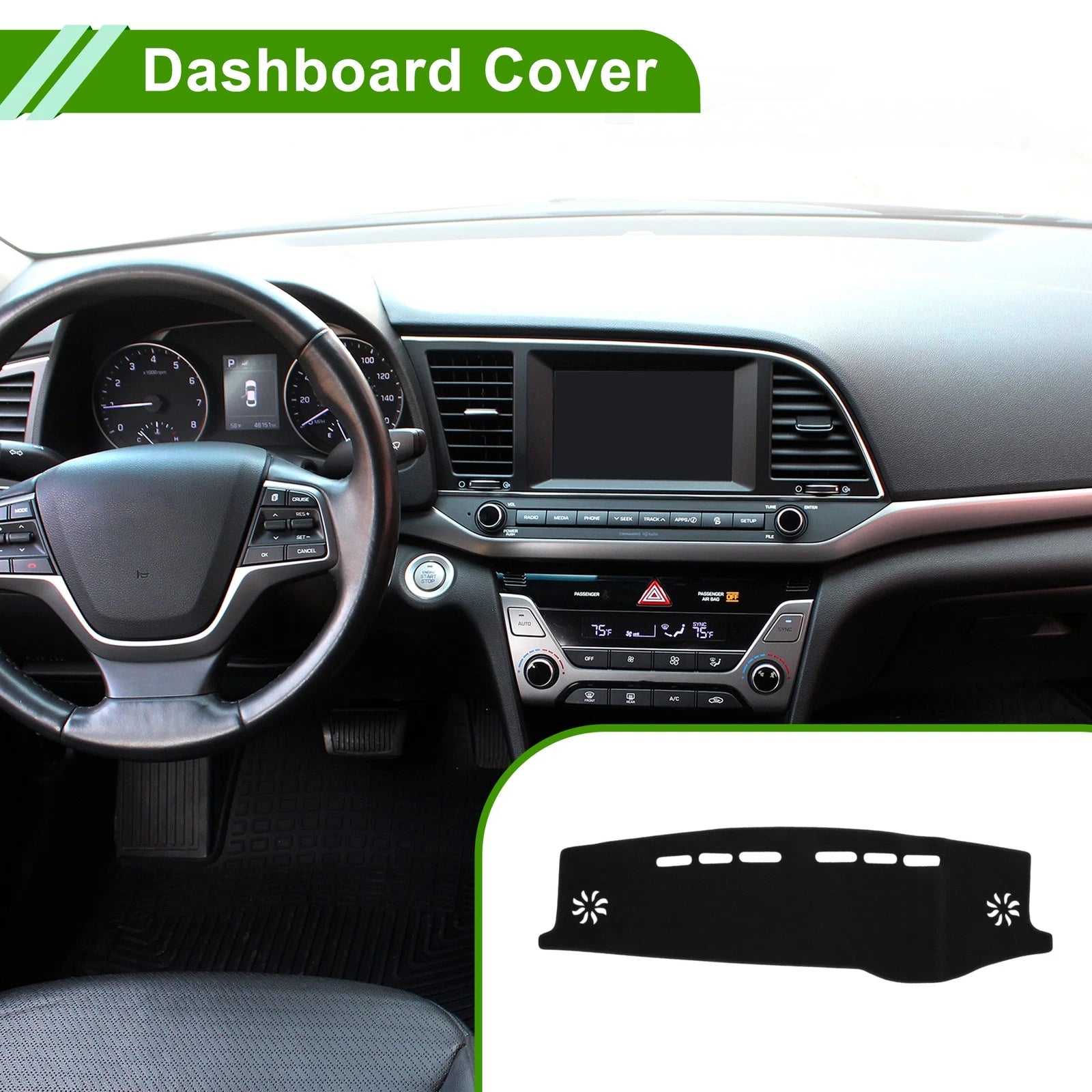 Dashboard Cover for Toyota Harrier 60 Series (2016–2019) Black Anti-Slip
