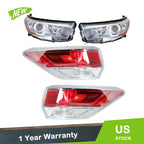 Set of 2 Tail Lights and Headlights for Toyota Highlander (2014–2016)