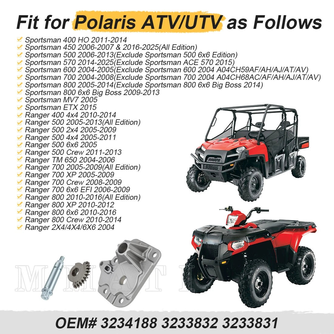 Gearcase Cover & Gear Selector w/ Shift Shaft for Polaris Ranger RZR (2008–2023)