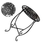 Set of 2 Elegant Metal Side Tables for Outdoor Decor (8 Inch Round)