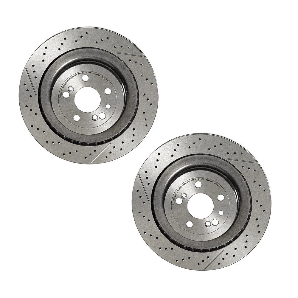 2X Brembo Rear Drilled 360mm Disc Brake Rotors for Mercedes C197 SLS AMG