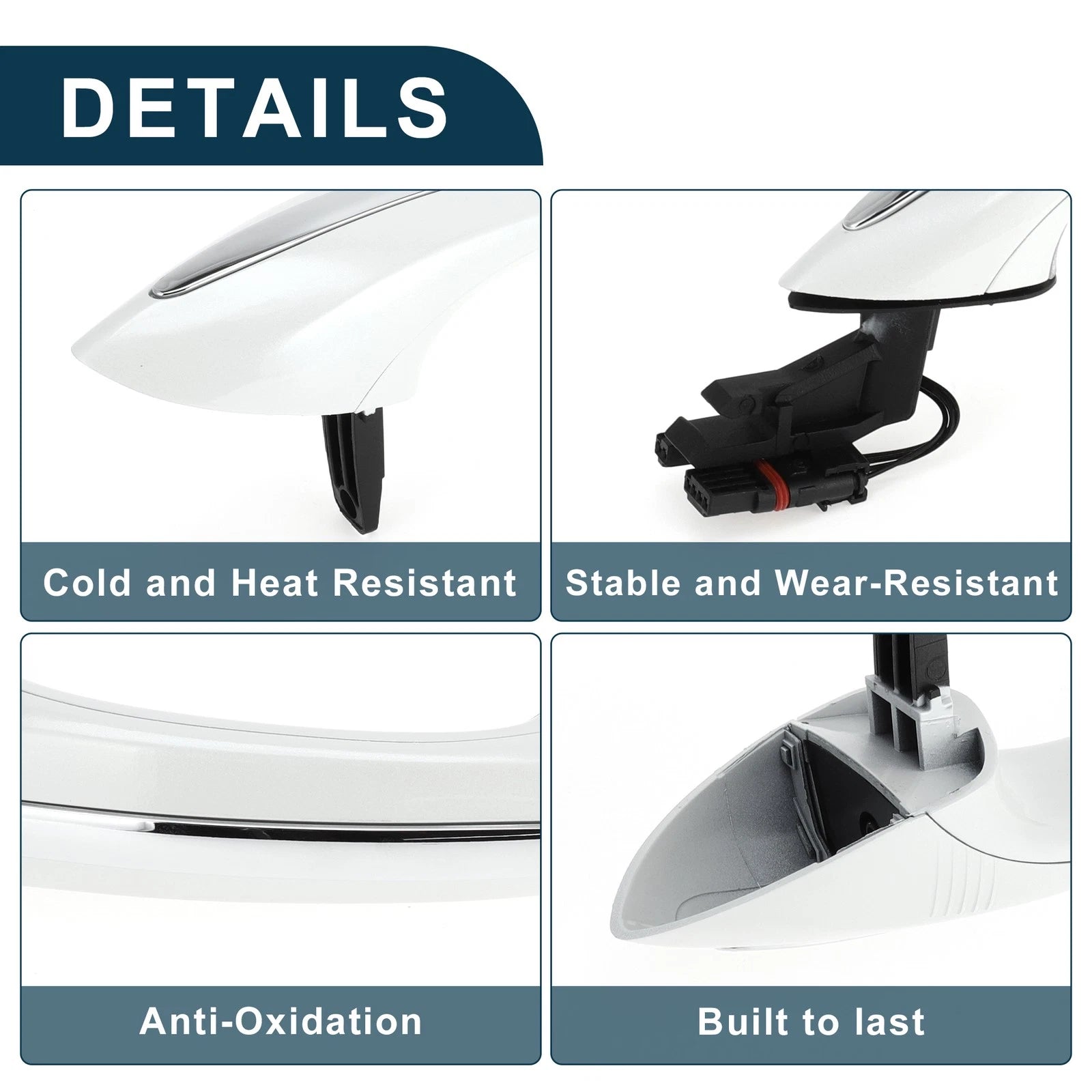 Rear Right Exterior Door Handle for BMW F07 F10 (2009–2017) No. 51217231934 White Silver Tone