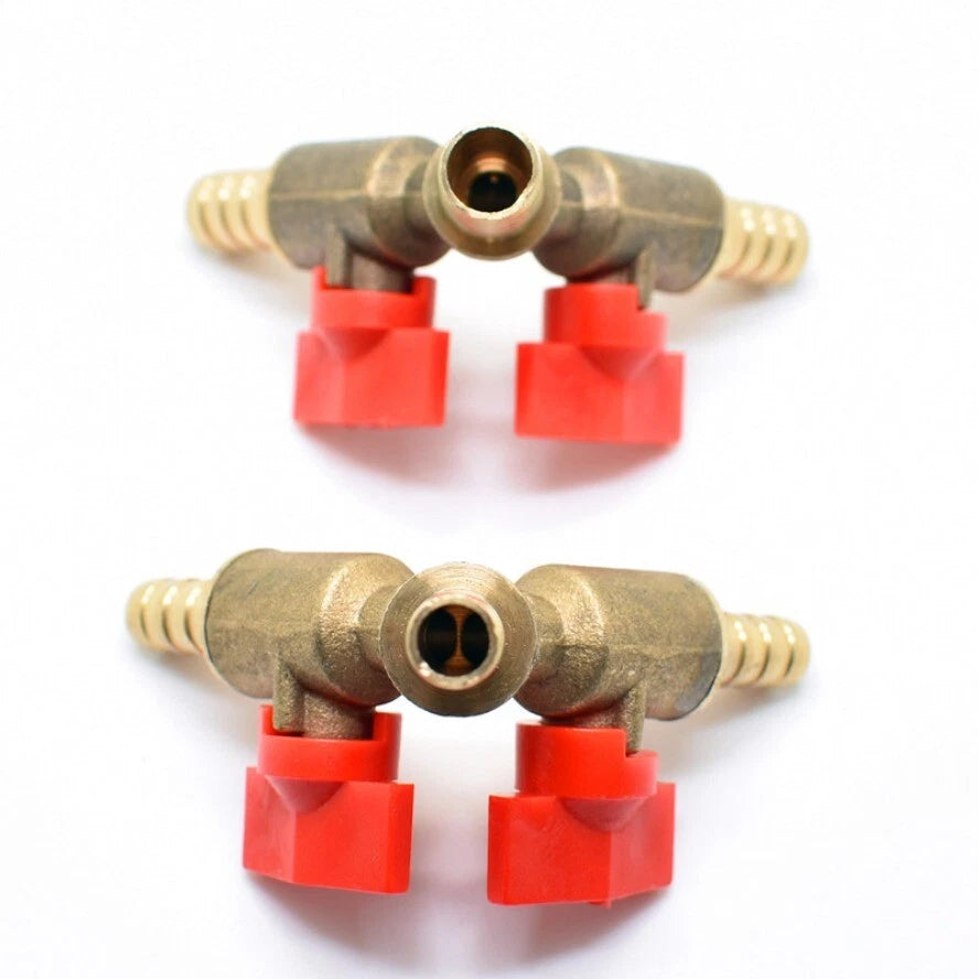3 Way Shut Off Ball Valve Y Shaped Tee Connector for OD8/10/12mm