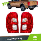 Set of 2 Tail Lights for Ford Ranger XL (2019–2022) Chrome Halogen