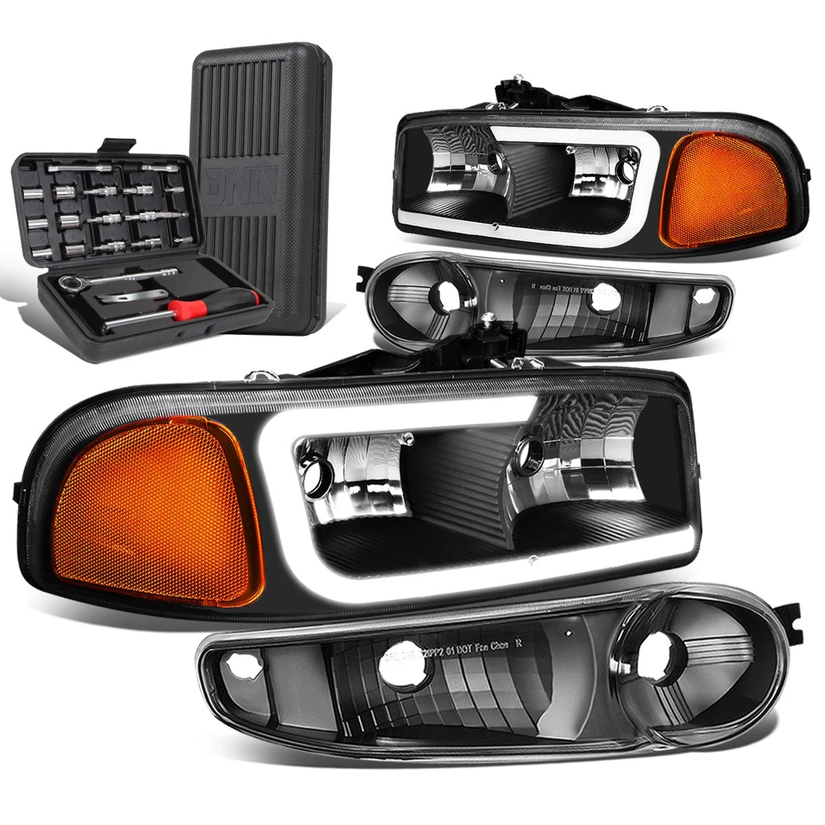 LED DRL Headlights for GMC Yukon XL Sierra Denali (2000–2007)