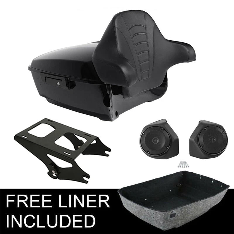 Trunk Speakers Rack Backrest Pad for Harley Touring Street Glide (2014–2026)