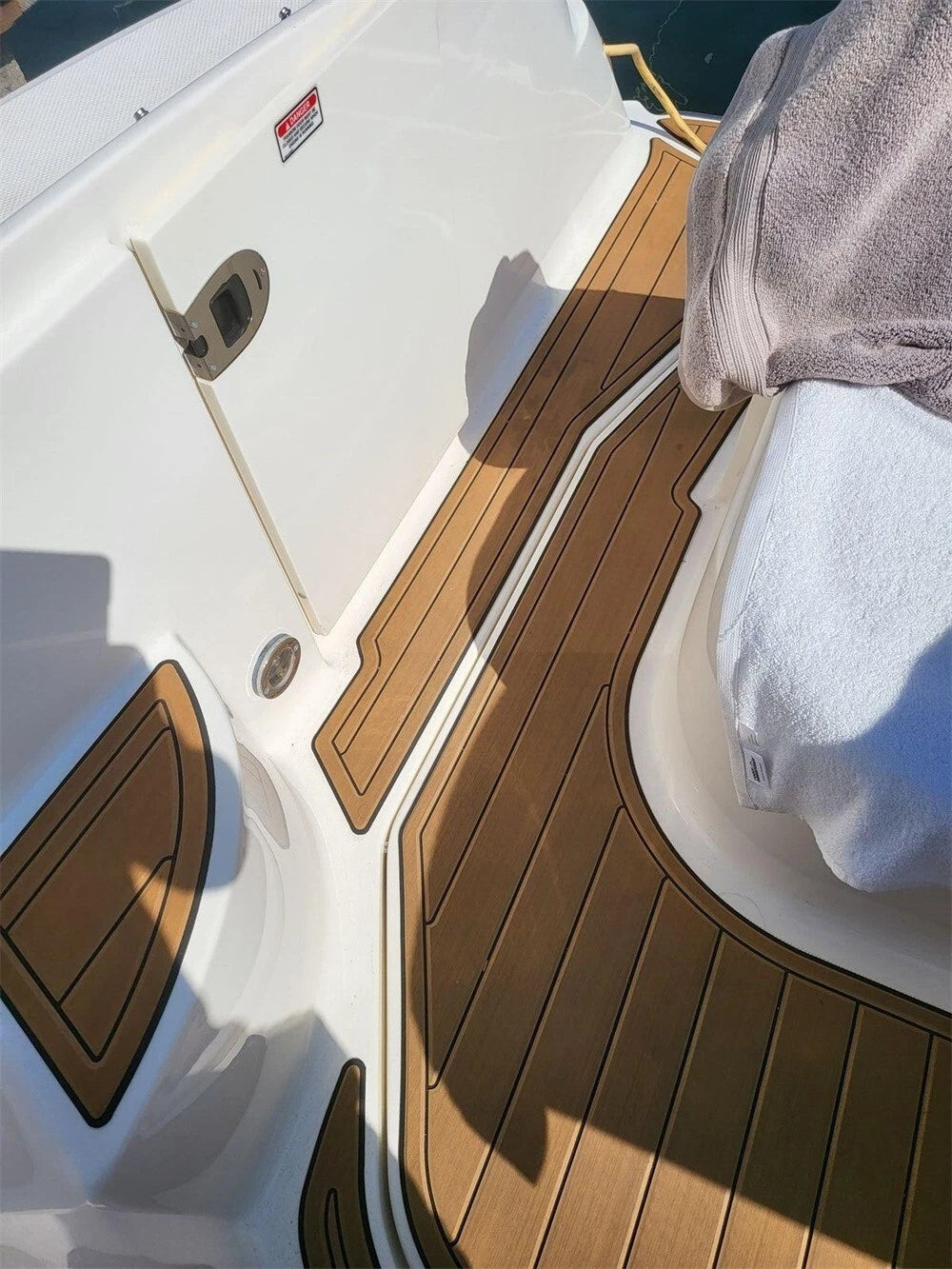 Swim Step Cockpit Pad for Sea Ray Sundancer 290 (2007) - EVA Foam Teak Deck