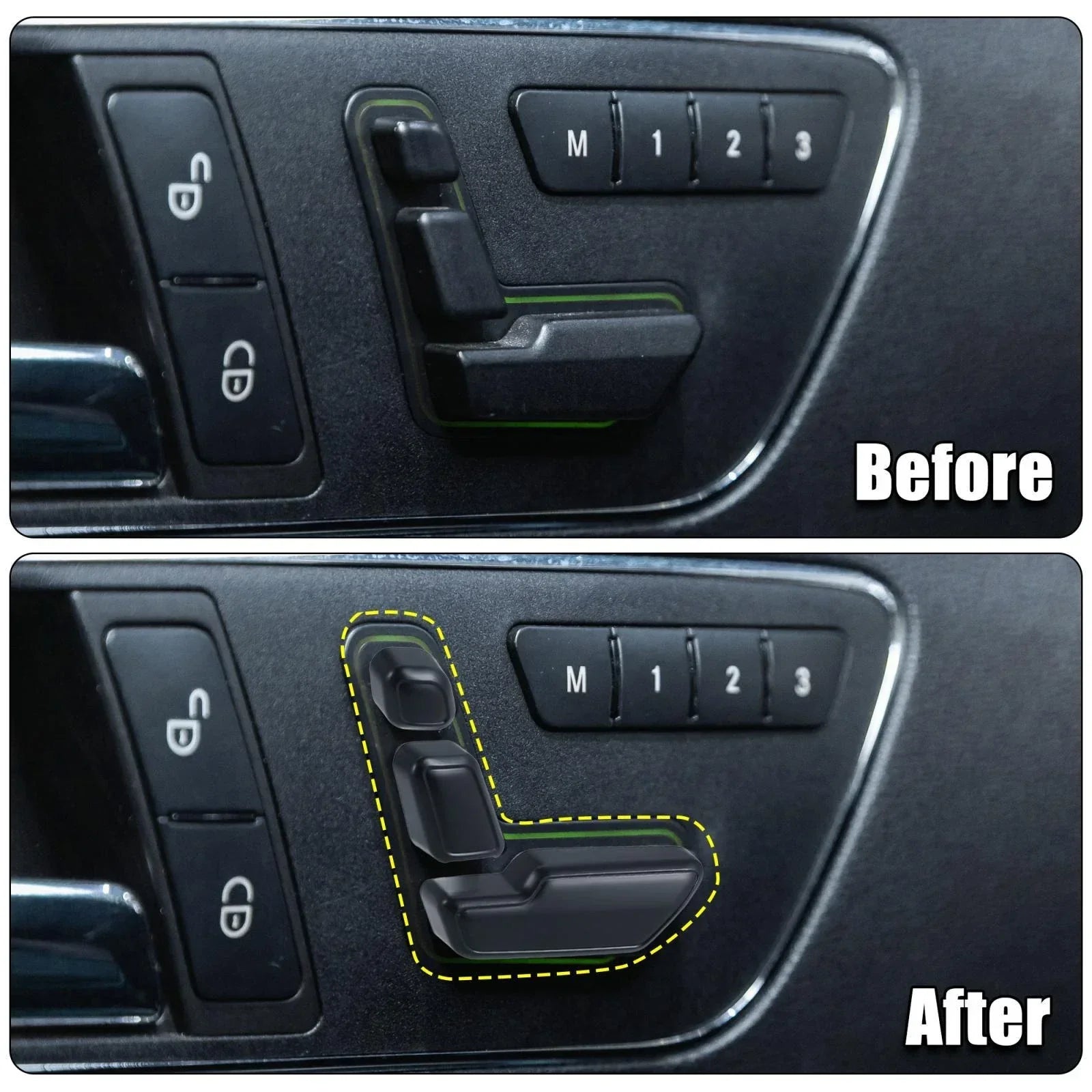 6 x Black Door Seat Adjust Button Switch Covers for Mercedes Benz B180 B250