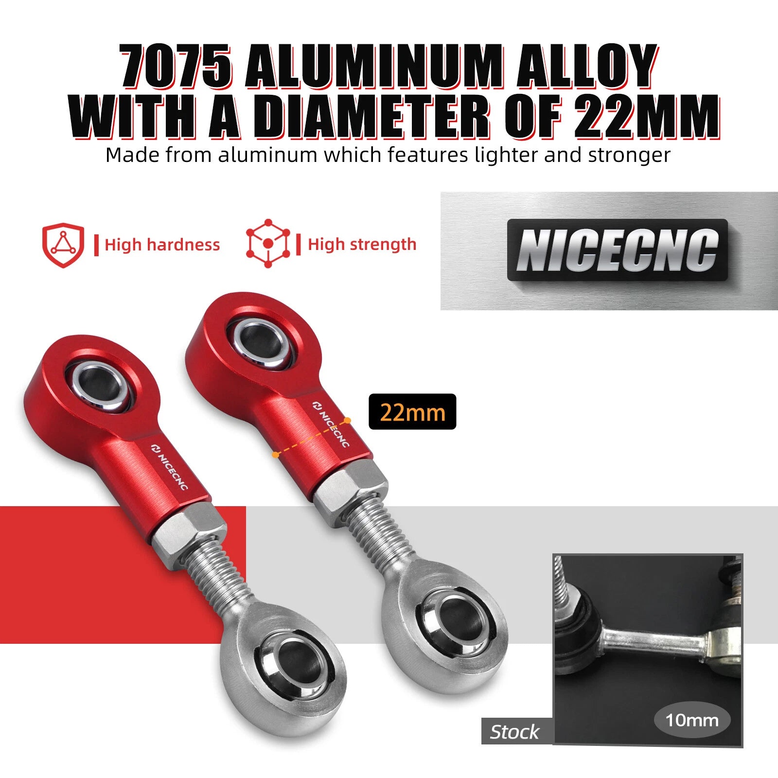 Aluminum Front Sway Bar End Links Kit for Can-Am Maverick X3 Turbo (2019–2023)