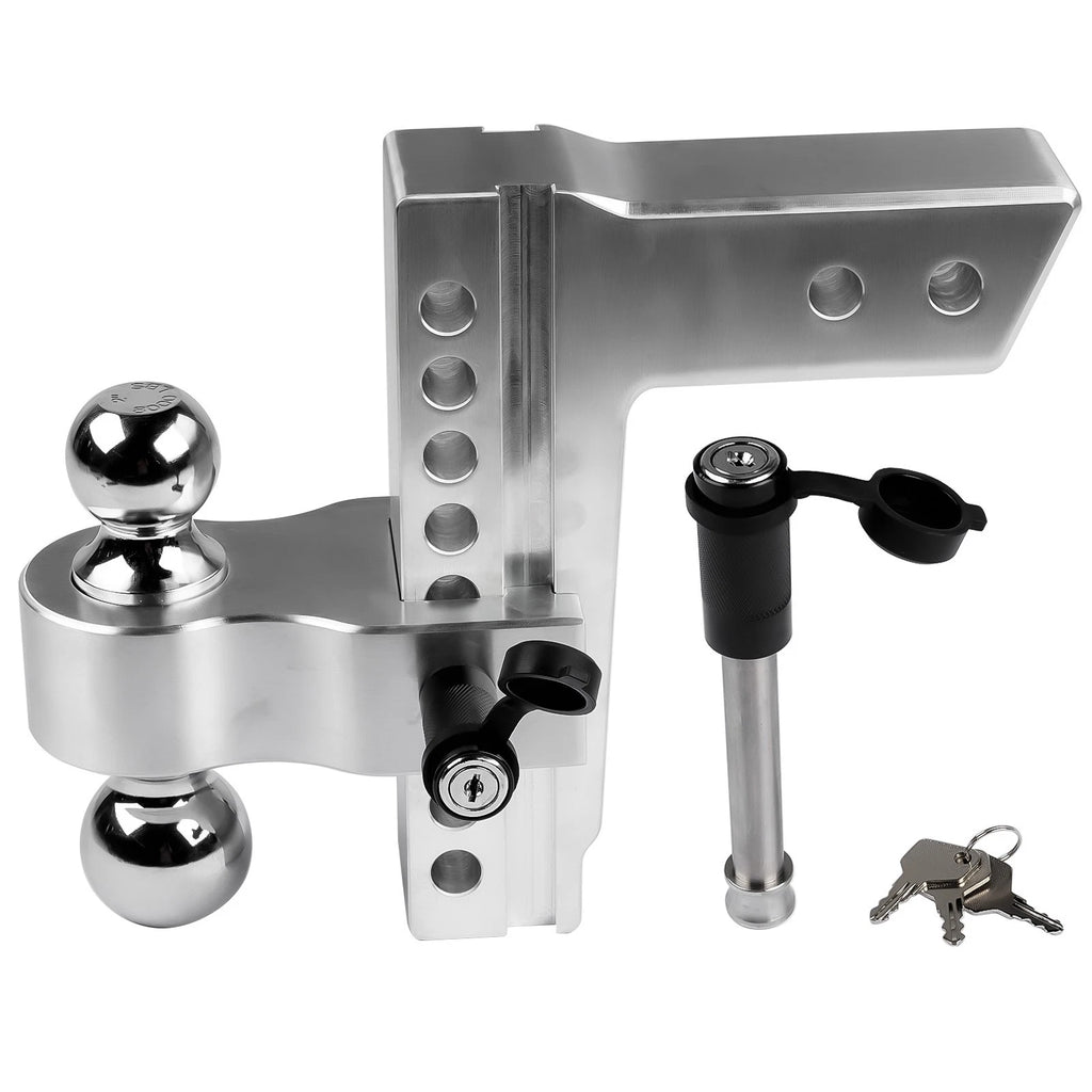 Heavy Duty Trailer Hitch 2.5" Receiver 8" Drop/Rise 18500LBS 2" & 2-5/16" Ball