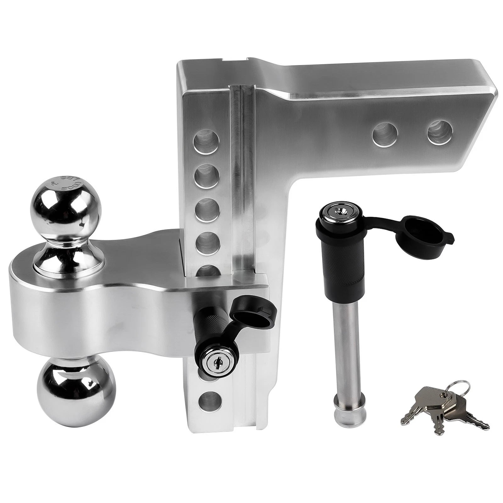 Heavy Duty Trailer Hitch 2.5" Receiver 8" Drop/Rise 18500LBS 2" & 2-5/16" Ball