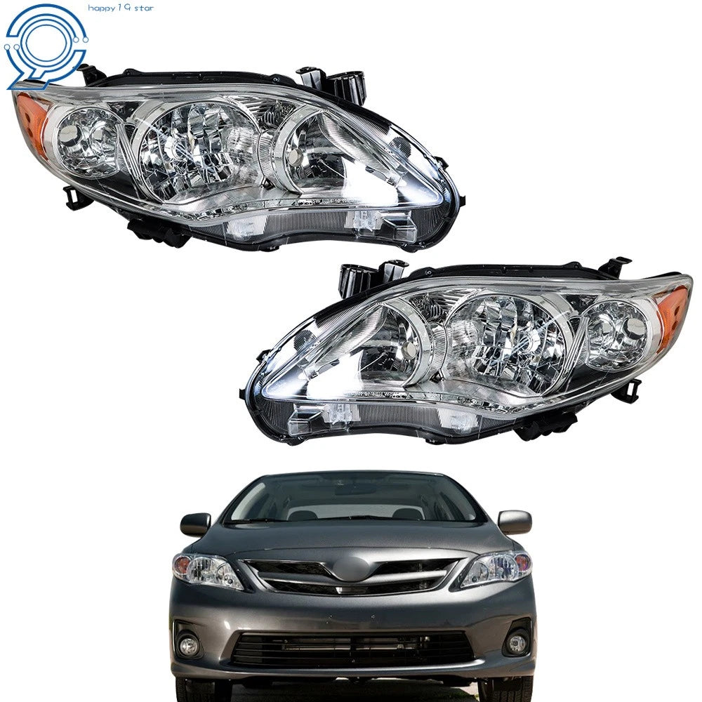 Headlights Pair for Toyota Corolla (2011-2013) Chrome