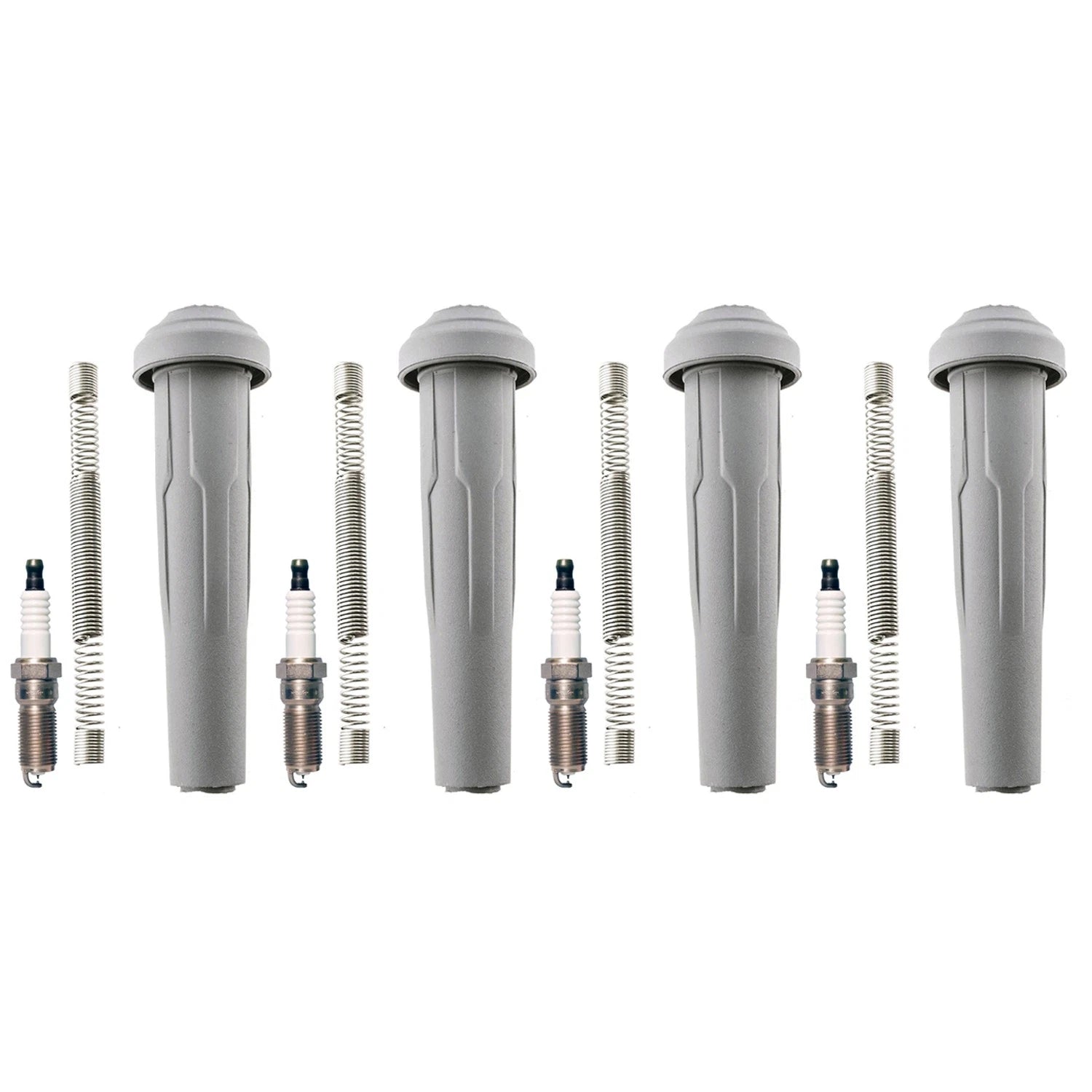 Set of 4 Denso Iridium TT Spark Plugs & Coil Boots for Ford C-Max (2013)