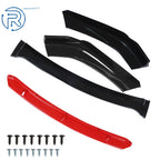 2 Layers Glossy Black Front Bumper Lip Spoiler for Universal Cars