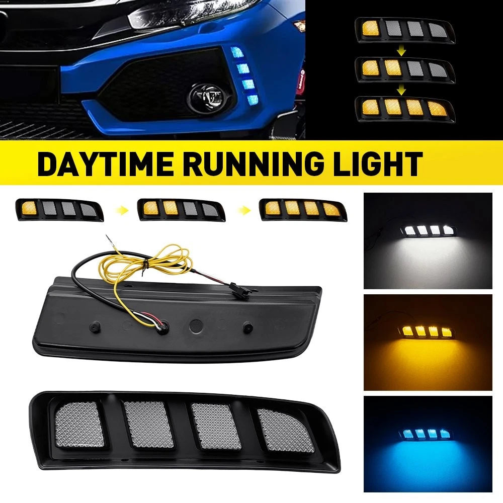 2X LED DRL Fog Lamp for Honda Civic Type R (2017–2021)