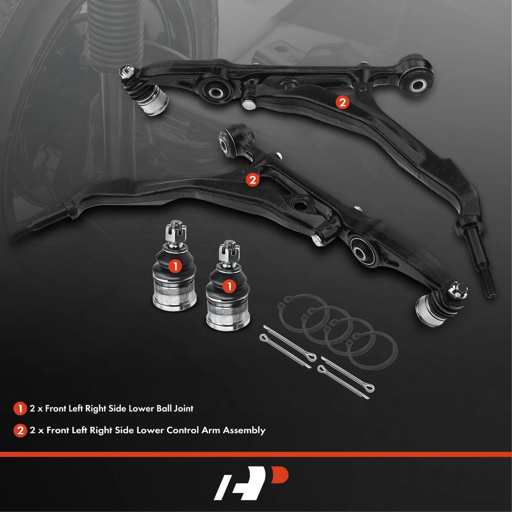 Set of 4 Front Lower Control Arms & Ball Joints for Honda Civic (1992–1995)