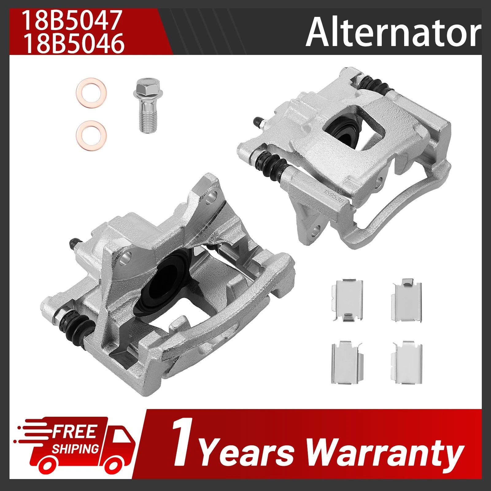 Pair Rear Brake Calipers for Jeep Wrangler (2008–2017)