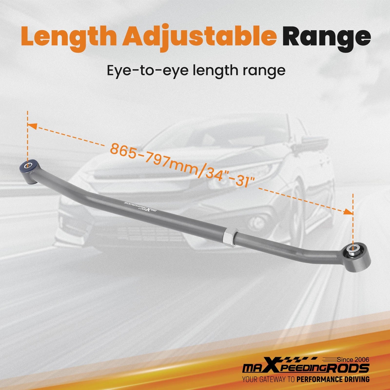 Adjustable Rear Track Bar for Jeep Wrangler TJ (1997-2006)