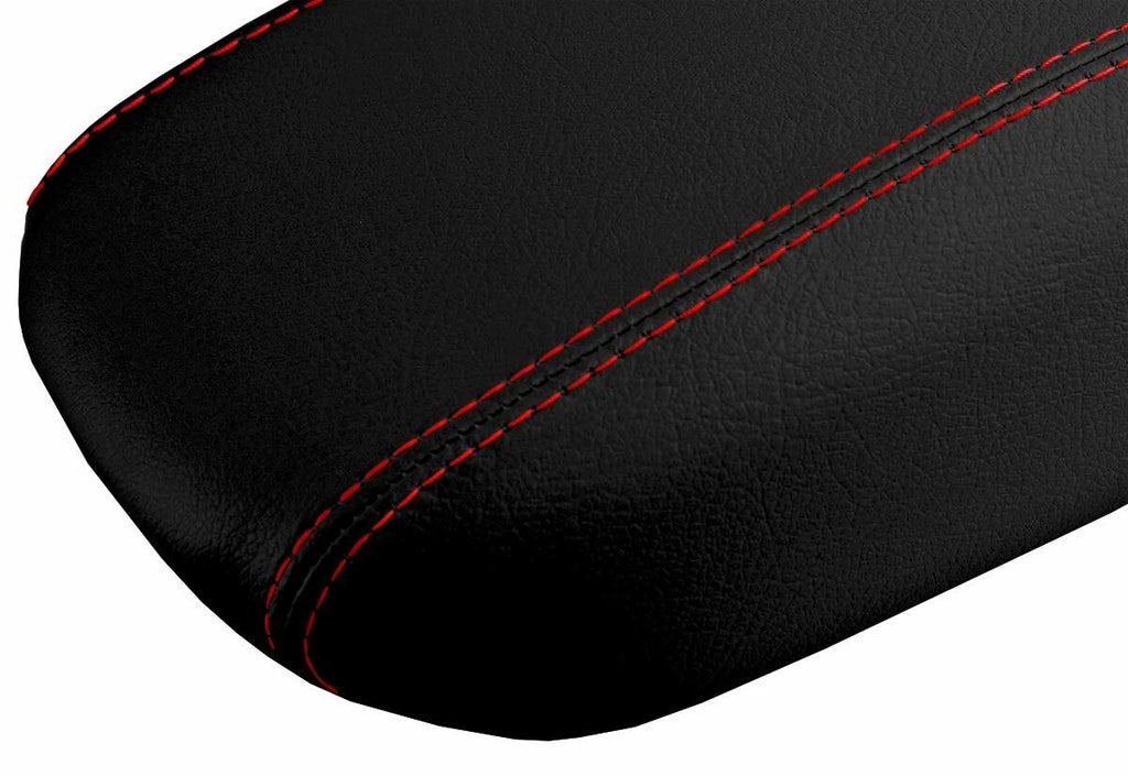 Console Lid Pull Over Cover Leather for Dodge Dart (2013–2016) Red Stitch