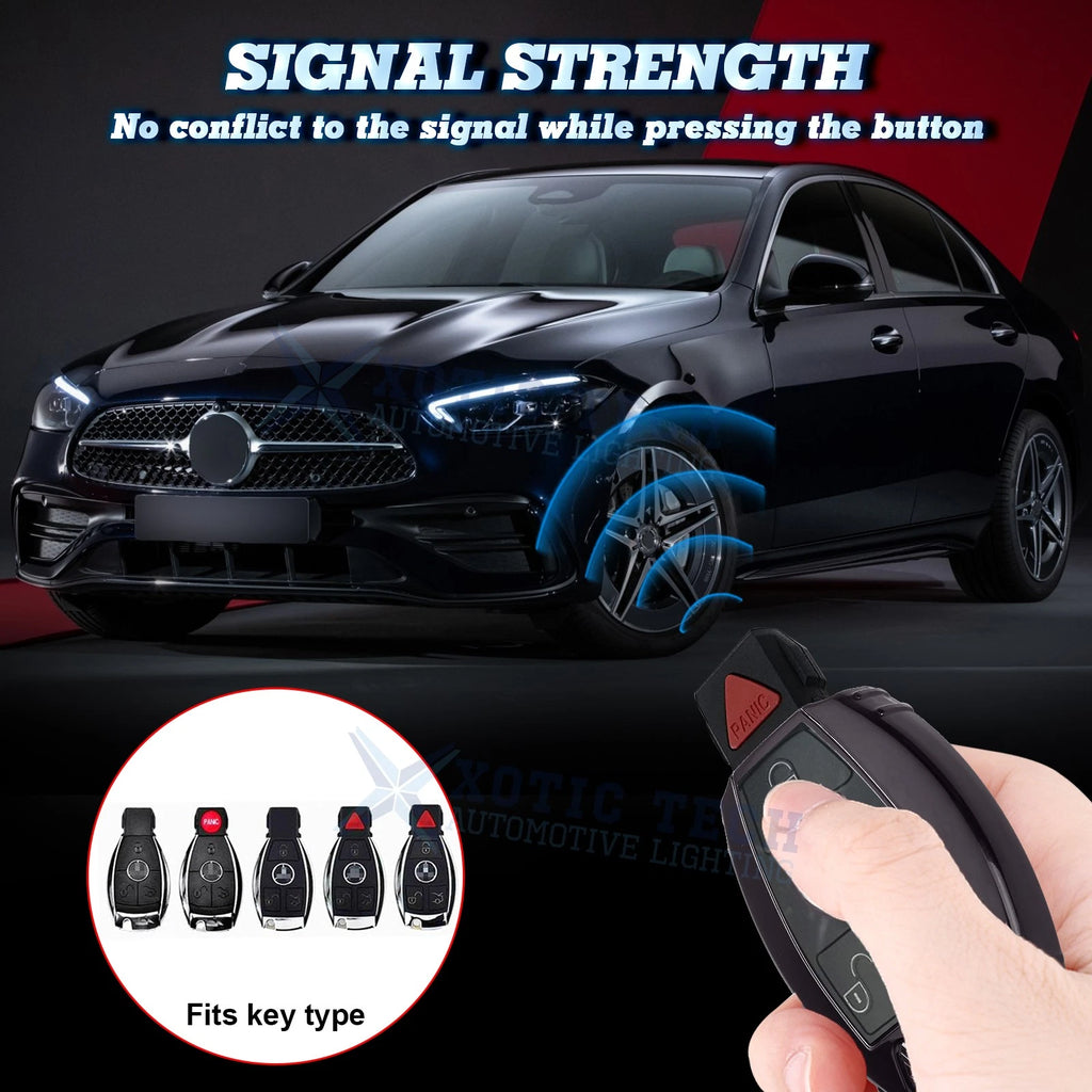 Smart Key Fob Holder Cover Chain for Mercedes-Benz C E S Class (2015-2024)