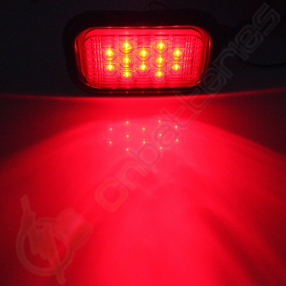 2x Red 2x White Rectangle 12 LED Stop Turn Tail Light Kit for Trucks (N/A)