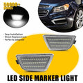 2X White LED Front Bumper Side Marker Lights for Chevy Cruze (2011–2015)