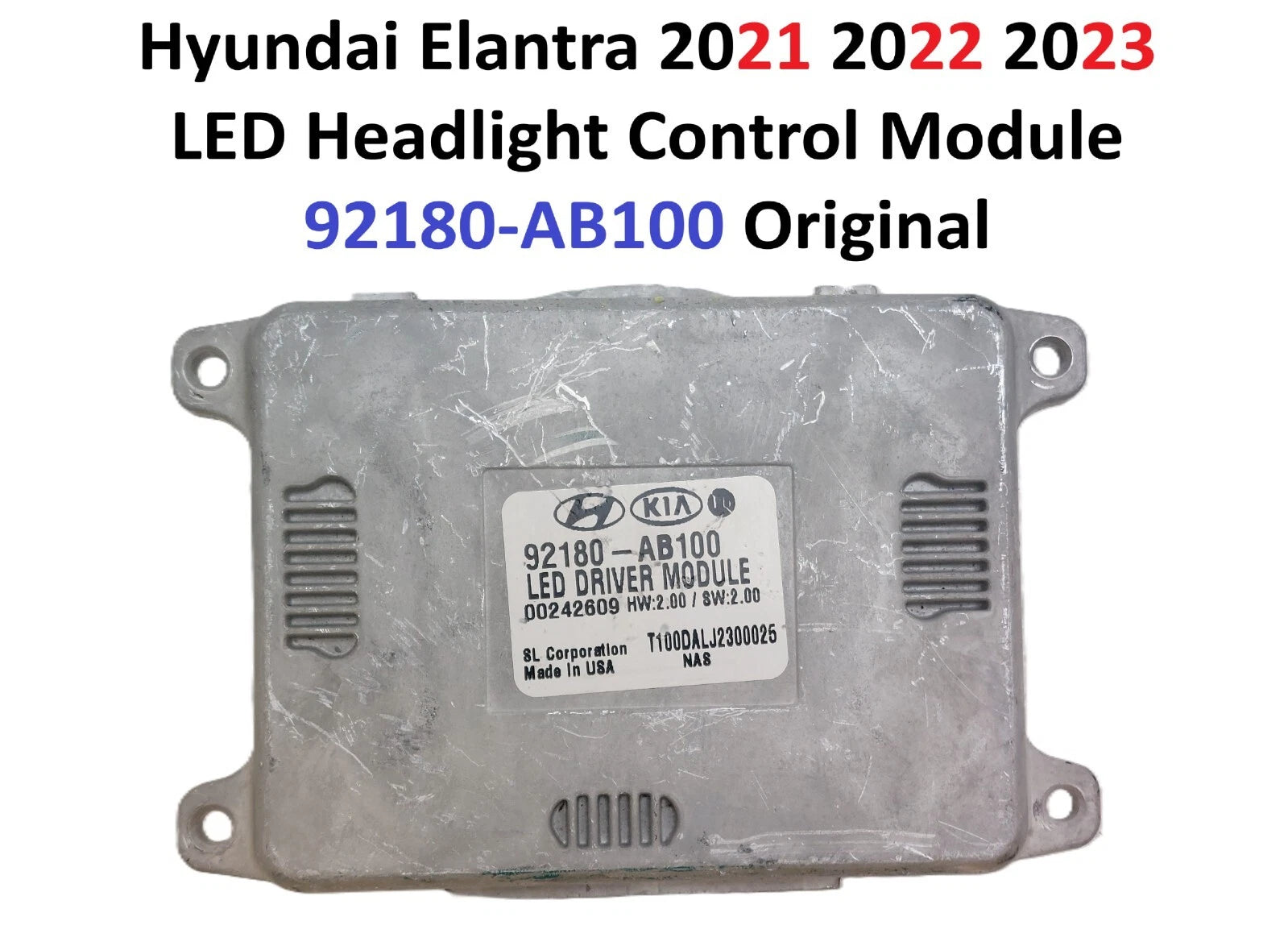 LED Headlight Control Module for Hyundai Elantra (2021–2023) 92180-AB100